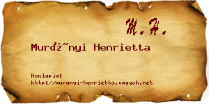 Murányi Henrietta névjegykártya